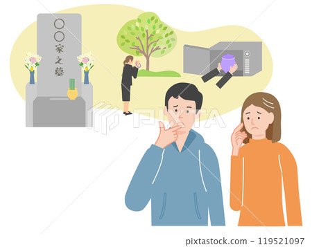 一對夫婦擔心他們葬禮的形式。 119521097