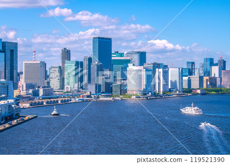 Tokyo cityscape in Japan, overlooking Shinbashi, Shiodome, Takeshiba, etc. = 13th 119521390