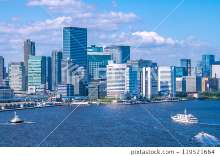 Tokyo cityscape in Japan, overlooking Shinbashi, Shiodome, Takeshiba, etc. = 13th Tokyo cityscape in Japan, overlooking Shinbashi, Shiodome, Takeshiba, etc. = 13th 119521664