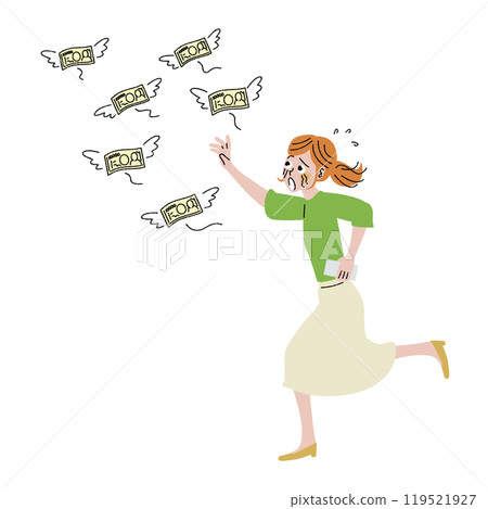Money flies away from women 119521927