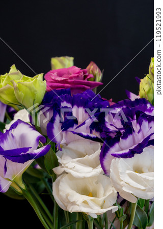 一束五顏六色的洋桔梗 119521993