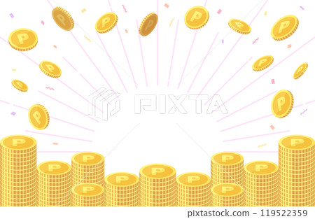 點硬幣堆積影像的向量圖素材 點硬幣堆積影像的向量圖素材 119522359