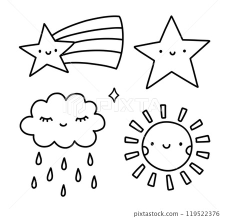 Cute set of weather elements 119522376