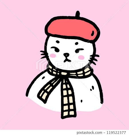 Portrait of a cute white cat 119522377