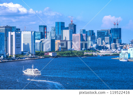 日本東京城市景觀,俯瞰竹芝、東京車站、日本橋地區等。水上巴士可見 = 13 日本東京城市景觀,俯瞰竹芝、東京車站、日本橋地區等。水上巴士可見 = 13 119522416