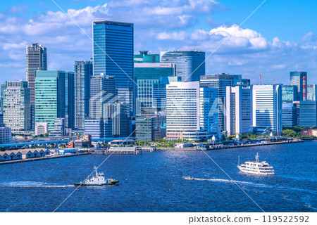 Tokyo cityscape in Japan, overlooking Shinbashi, Shiodome, Takeshiba, etc. = 13th 119522592