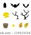isolated object of tree, bat, moon and halloween icon 119523528