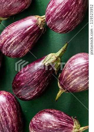 Eggplant in strips. Vegetable food. Eggplant in strips. Vegetable food. 119523952