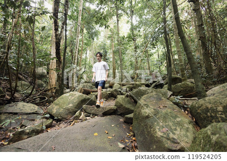 Child running in the mountains Child running in the mountains 119524205