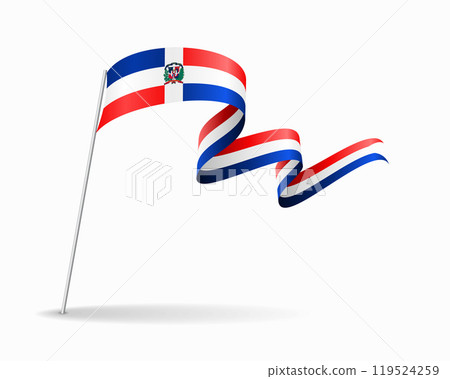 Dominican Republic flag wavy background layout. Vector illustration. Dominican Republic flag wavy background layout. Vector illustration. 119524259