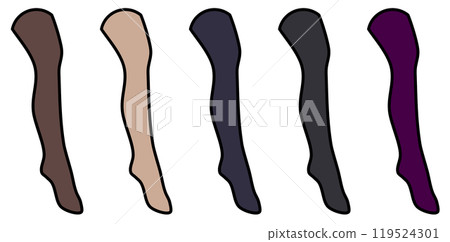Color samples of stockings worn by women with beautiful legs 119524301