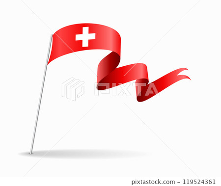 Swiss flag wavy background layout. Vector illustration. 119524361