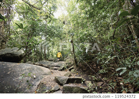 Trail running boy 119524372