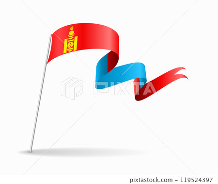 Mongolian flag wavy background layout. Vector illustration. Mongolian flag wavy background layout. Vector illustration. 119524397