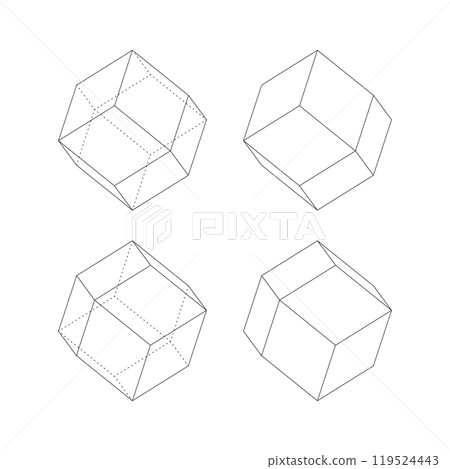 菱形十二面體向量圖 119524443