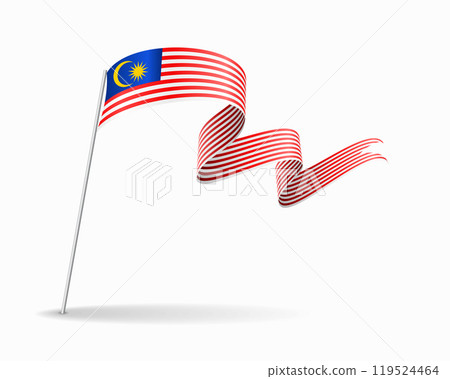 Malaysian flag wavy background layout. Vector illustration. 119524464