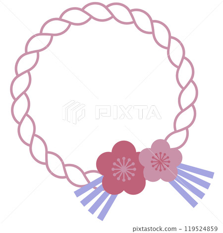 A cute and modern Japanese shimenawa frame illustration 119524859