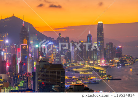 Night view from Hung Heung Lo Fung, Hong Kong 119524934