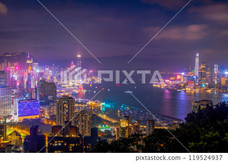 Night view from Hung Heung Lo Fung, Hong Kong Night view from Hung Heung Lo Fung, Hong Kong 119524937