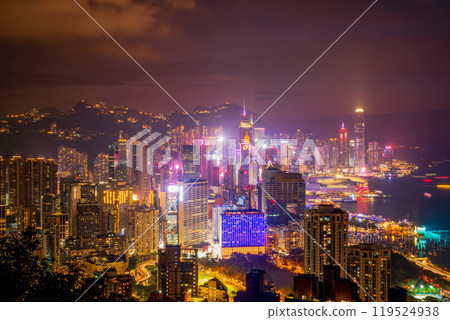 Night view from Hung Heung Lo Fung, Hong Kong Night view from Hung Heung Lo Fung, Hong Kong 119524938