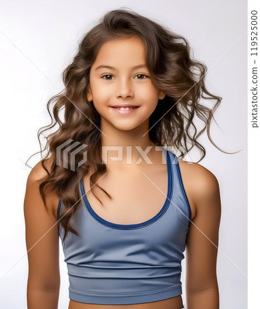 Image of a Caucasian blonde girl wearing sportswear 119525000