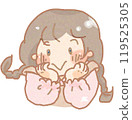Smiling girl posing with her chin on her hands 119525305