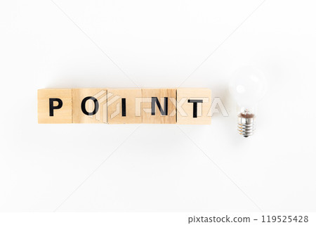 Point letters and light bulbs (white background) 119525428