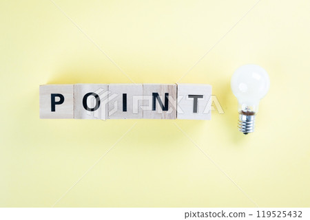 Point letters and light bulbs (yellow background) 119525432