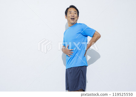 Middle-aged man who successfully dieted 119525550