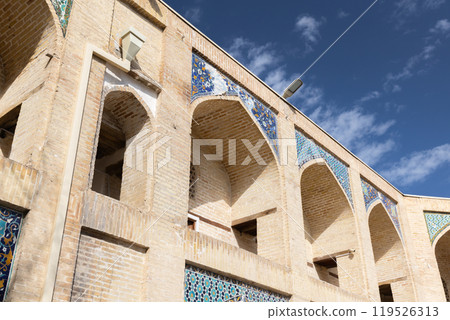 Facade with decorated arches of Nadir Devanbegi Madrasah Facade with decorated arches of Nadir Devanbegi Madrasah 119526313