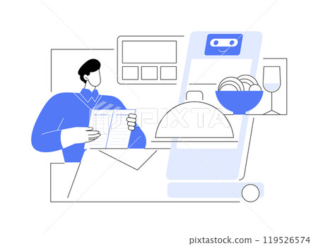 Robotic waiter isolated cartoon vector illustrations. 119526574
