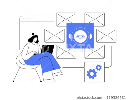 E-mail processing isolated cartoon vector illustrations. 119526581