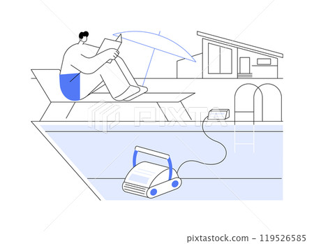 Robotic pool cleaner isolated cartoon vector illustrations. 119526585