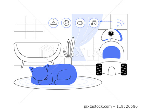 Robotic pet sitter isolated cartoon vector illustrations. 119526586