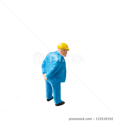 Miniature construction worker isolate on white background with clipping path Miniature construction worker isolate on white background with clipping path 119526592