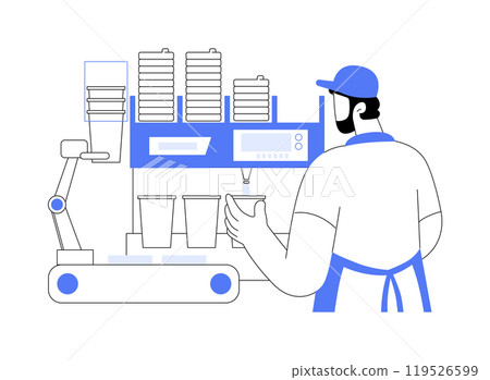 Robotic dispensing isolated cartoon vector illustrations. 119526599
