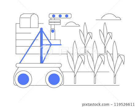 Phenotyping robots isolated cartoon vector illustrations. Phenotyping robots isolated cartoon vector illustrations. 119526611