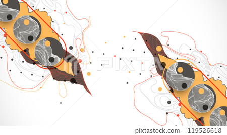 Abstract art wireframe background. Modern science or technology art elements. Surface illustration. Hand made vector. Abstract art wireframe background. Modern science or technology art elements. Surface illustration. Hand made vector. 119526618