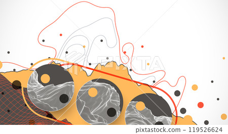 Abstract art wireframe background. Modern science or technology art elements. Surface illustration. Hand made vector. 119526624