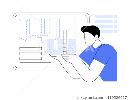 3D printing prototyping isolated cartoon vector illustrations. 119526637