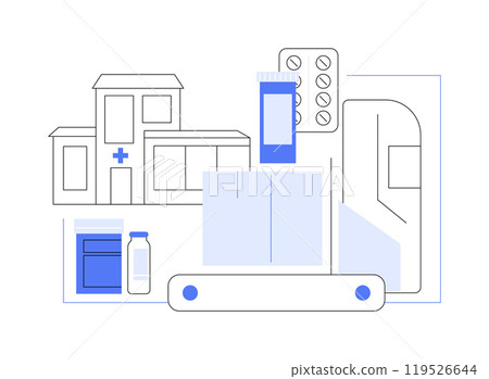 Robotic lifting machines isolated cartoon vector illustrations. 119526644