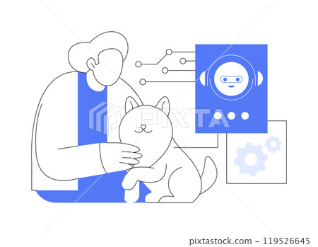 Therapeutic robot isolated cartoon vector illustrations. Therapeutic robot isolated cartoon vector illustrations. 119526645