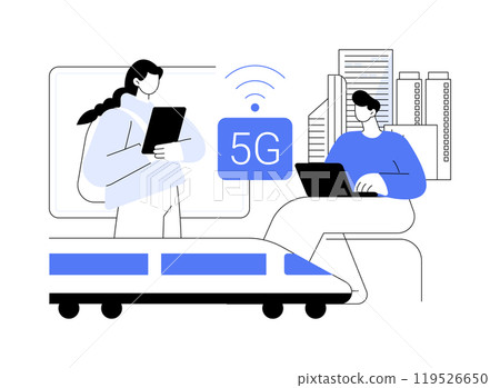 5G public Wi-Fi isolated cartoon vector illustrations. 119526650