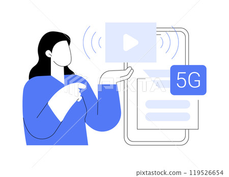 5G streaming isolated cartoon vector illustrations. 5G streaming isolated cartoon vector illustrations. 119526654