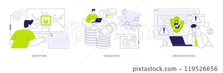 Data privacy abstract concept vector illustrations. 119526656