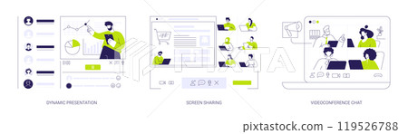 Meeting management abstract concept vector illustrations. 119526788