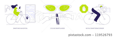 Smart cycling abstract concept vector illustrations. Smart cycling abstract concept vector illustrations. 119526793