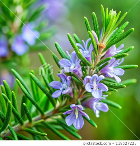 purple flowers on green background 119527225