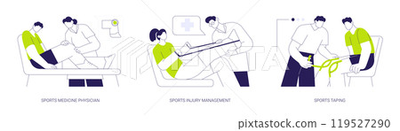 Sports medicine abstract concept vector illustrations. 119527290