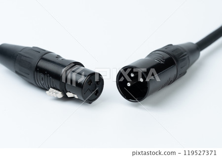 Male and female XLR cable connection 119527371